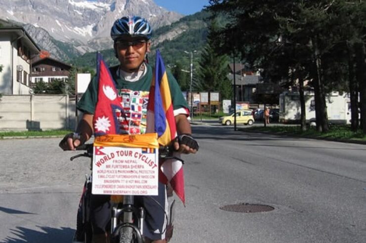 Image for Nepali cyclist reaches halfway point in world tour promoting social justice