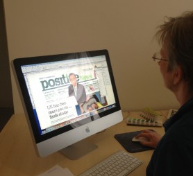 Designer Yael Hodder creating the front page