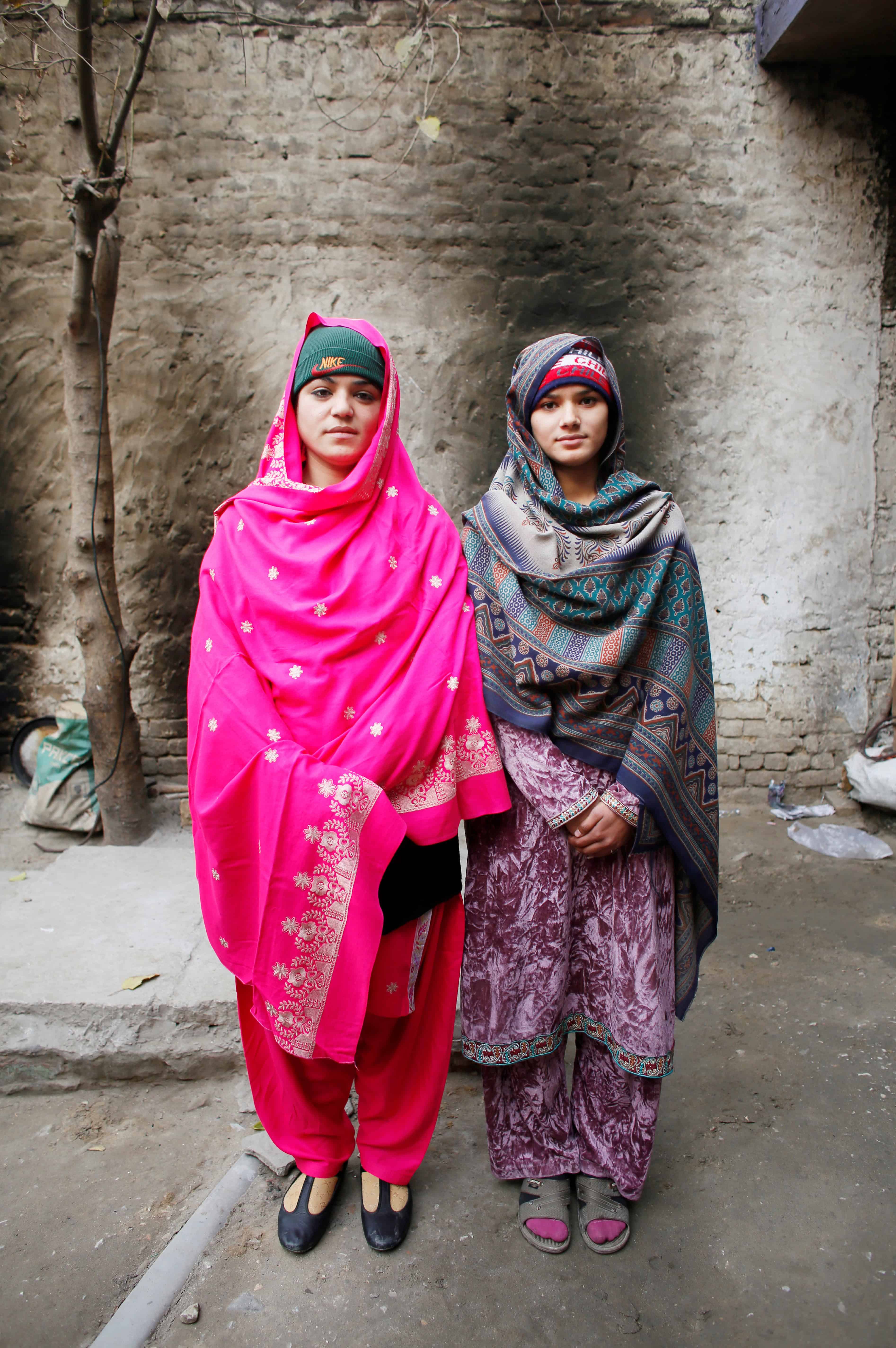 Peshawar. Pakistan. Fight against extremism. 'Aware Girls' is a young women led Organisation working for women empowerment, gender equality, and peace in Pakistan. Pic. shows sisters, left,Bakhtawar Khalid 18 President of WAR (Women Association for their Rights) and Kainnat 15 who wants to be an activist.