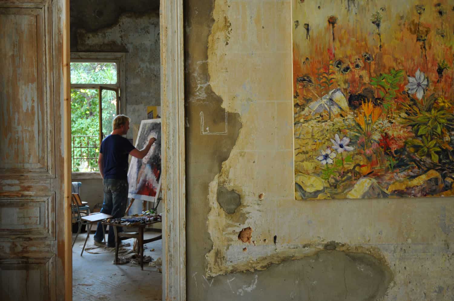 Tom Young in Villa Paradiso, Beirut, which he helped transform into a gallery. Image: Elsie Haddad