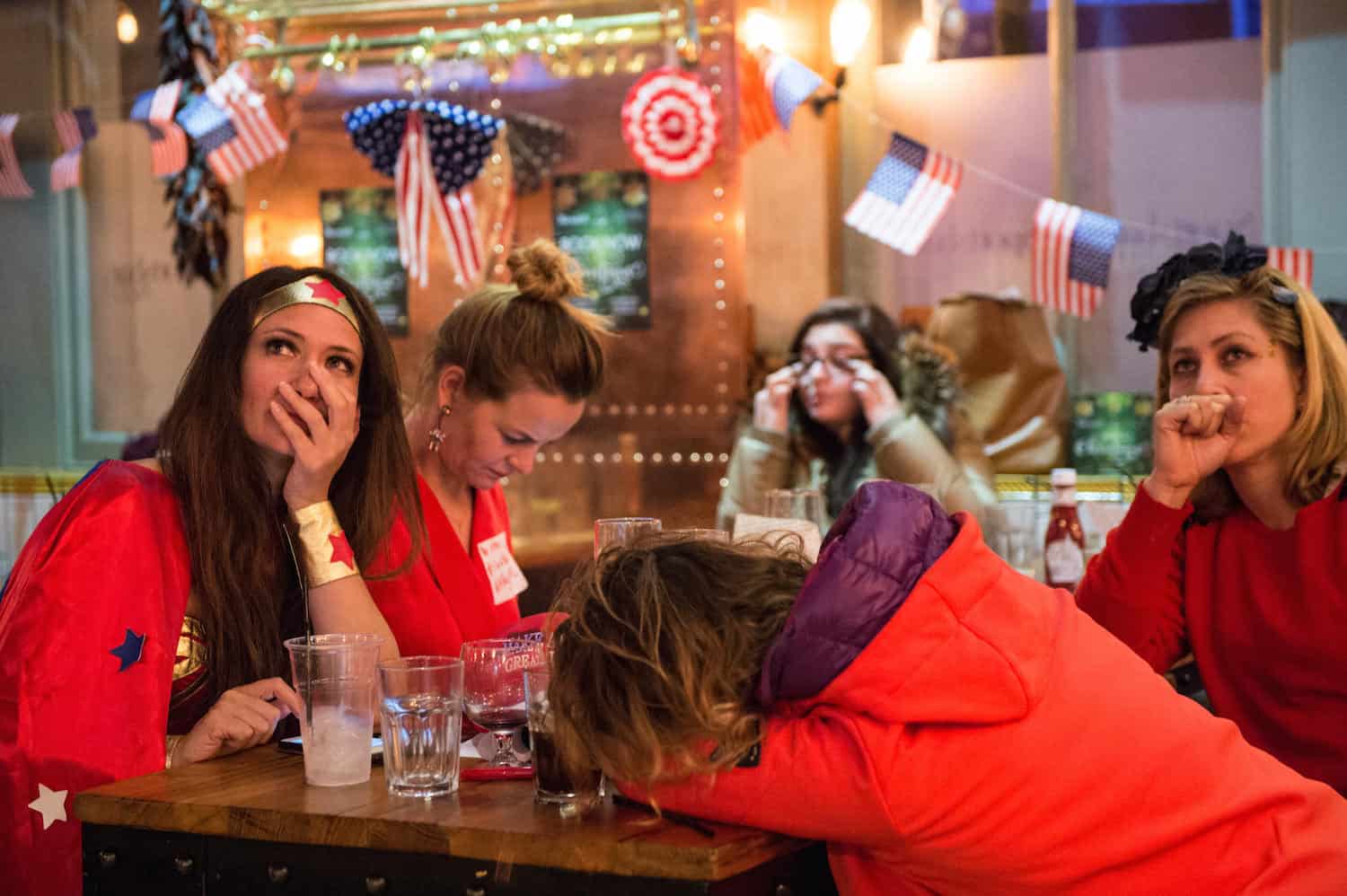 Democrat supporters in London react to the US election results. Image: Chris J Ratcliffe/Getty Images