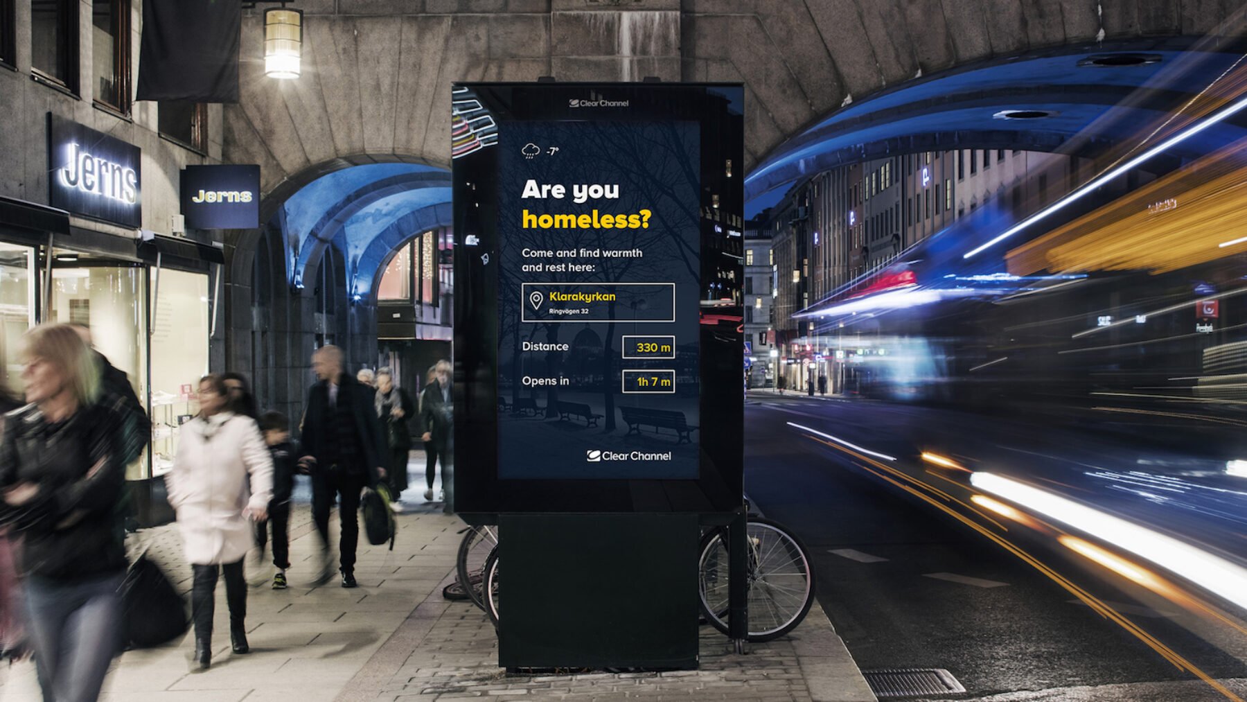 Image for City replaces adverts with directions to homeless shelters this winter