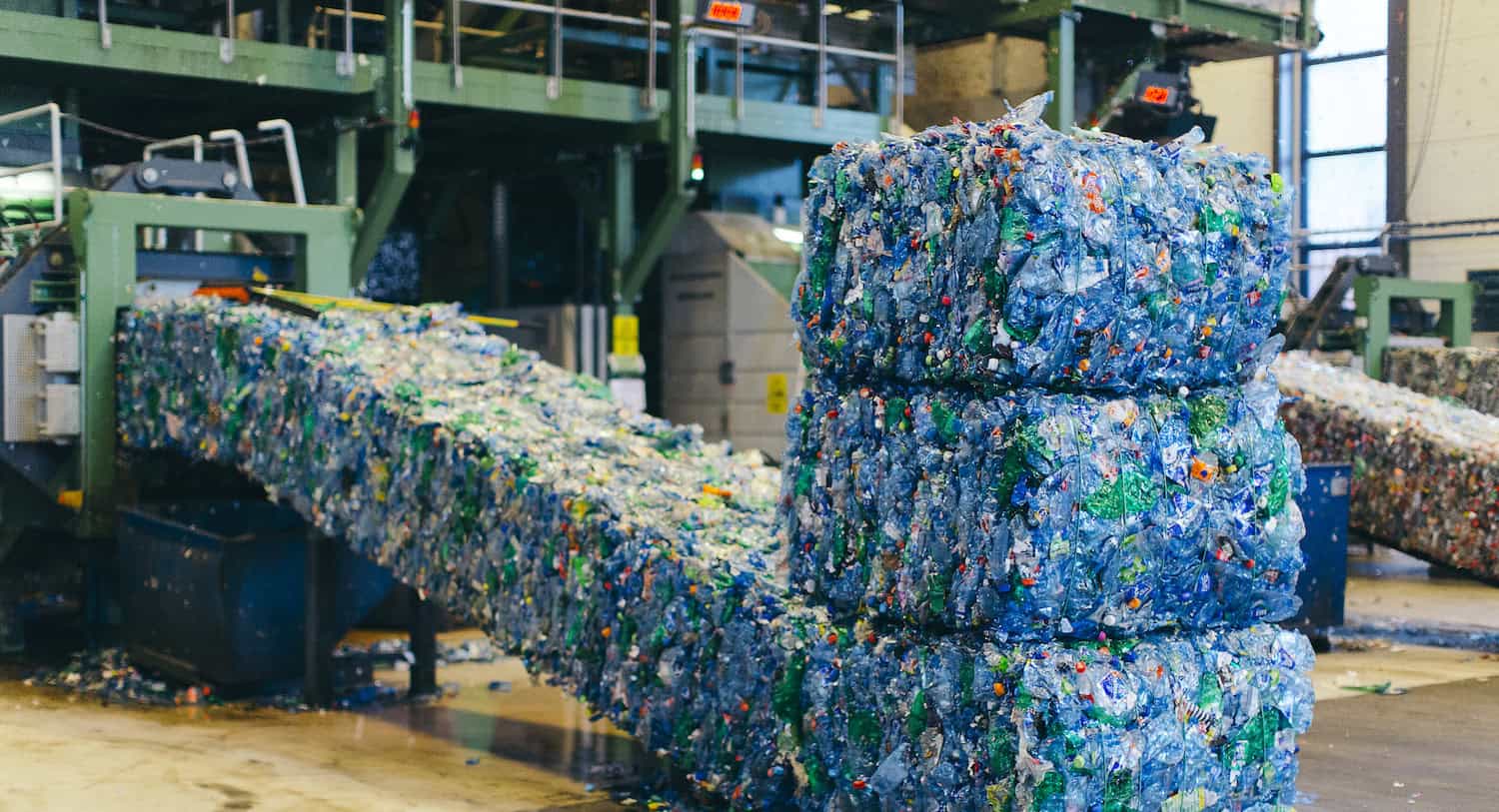 blue plastic bottles