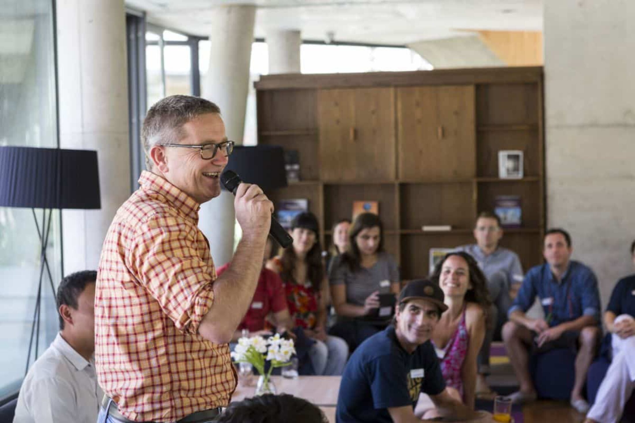 BMW Foundation board member Markus Hipp with a group of young leaders