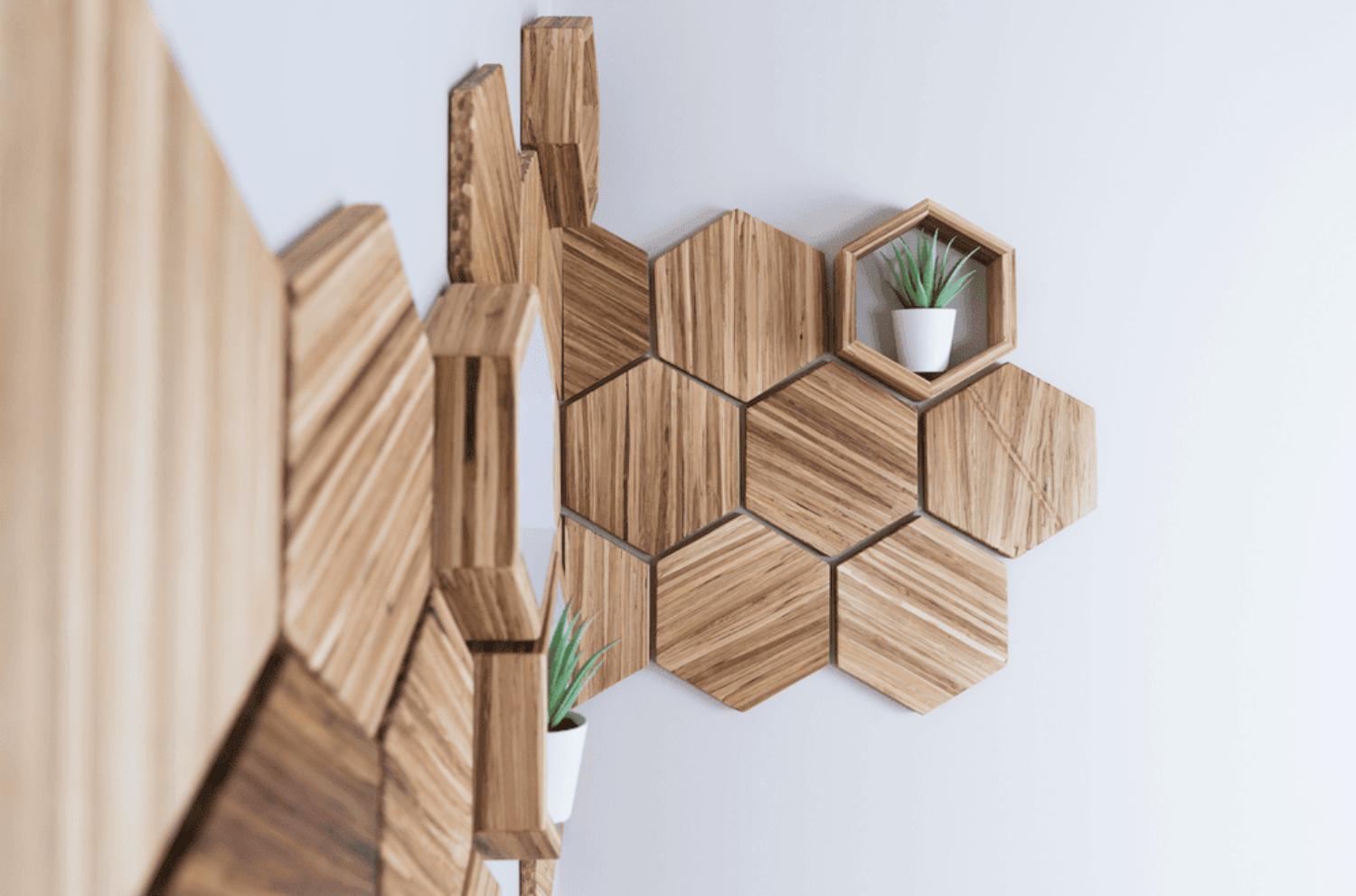 Decorative wall tiles made of bamboo sticks