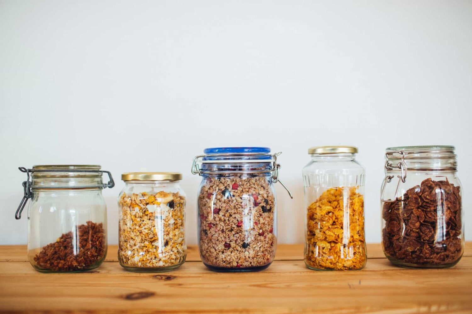 Zero waste jars of food