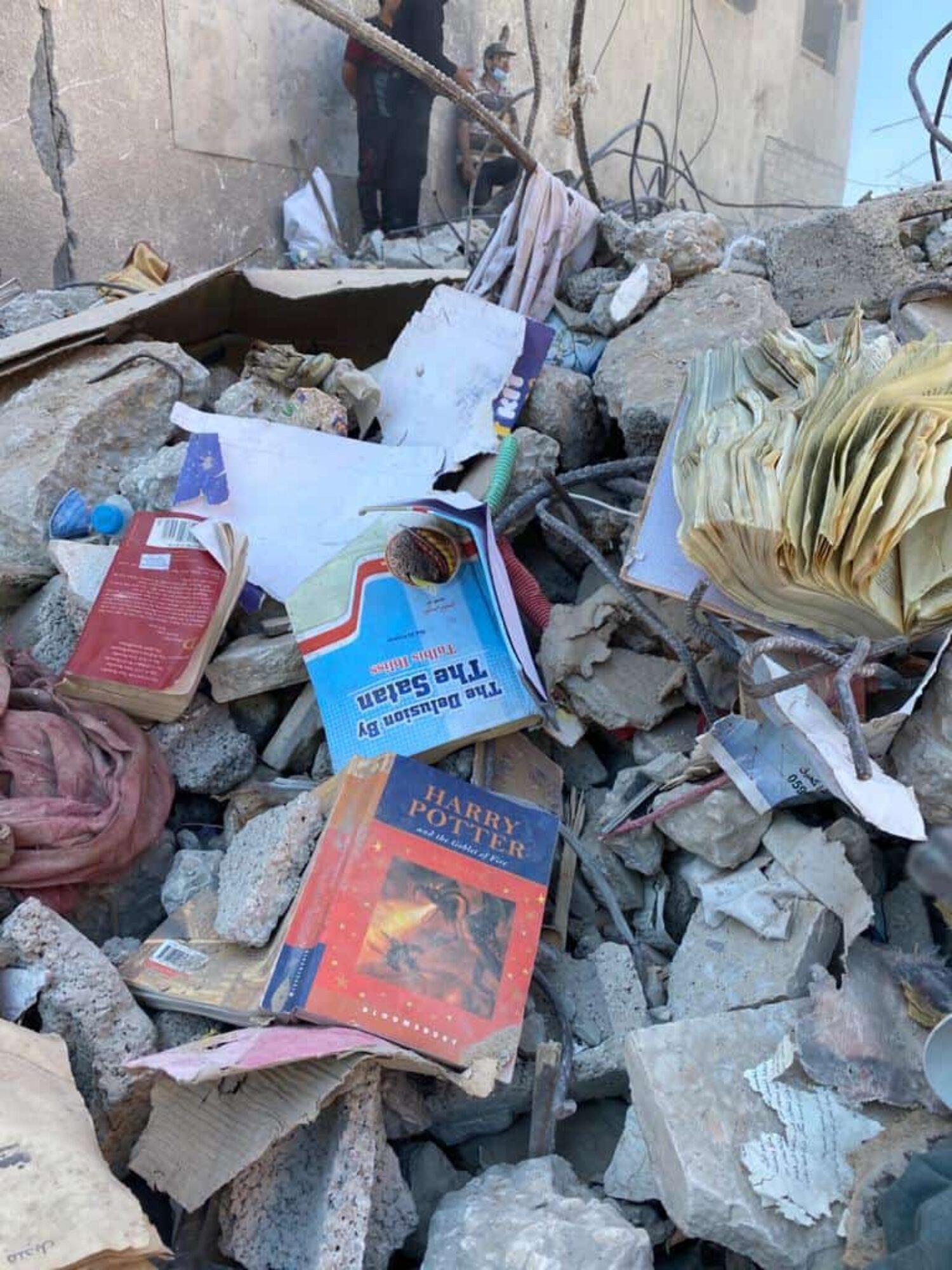 Harry Potter book among rubble in the bombing’s wake