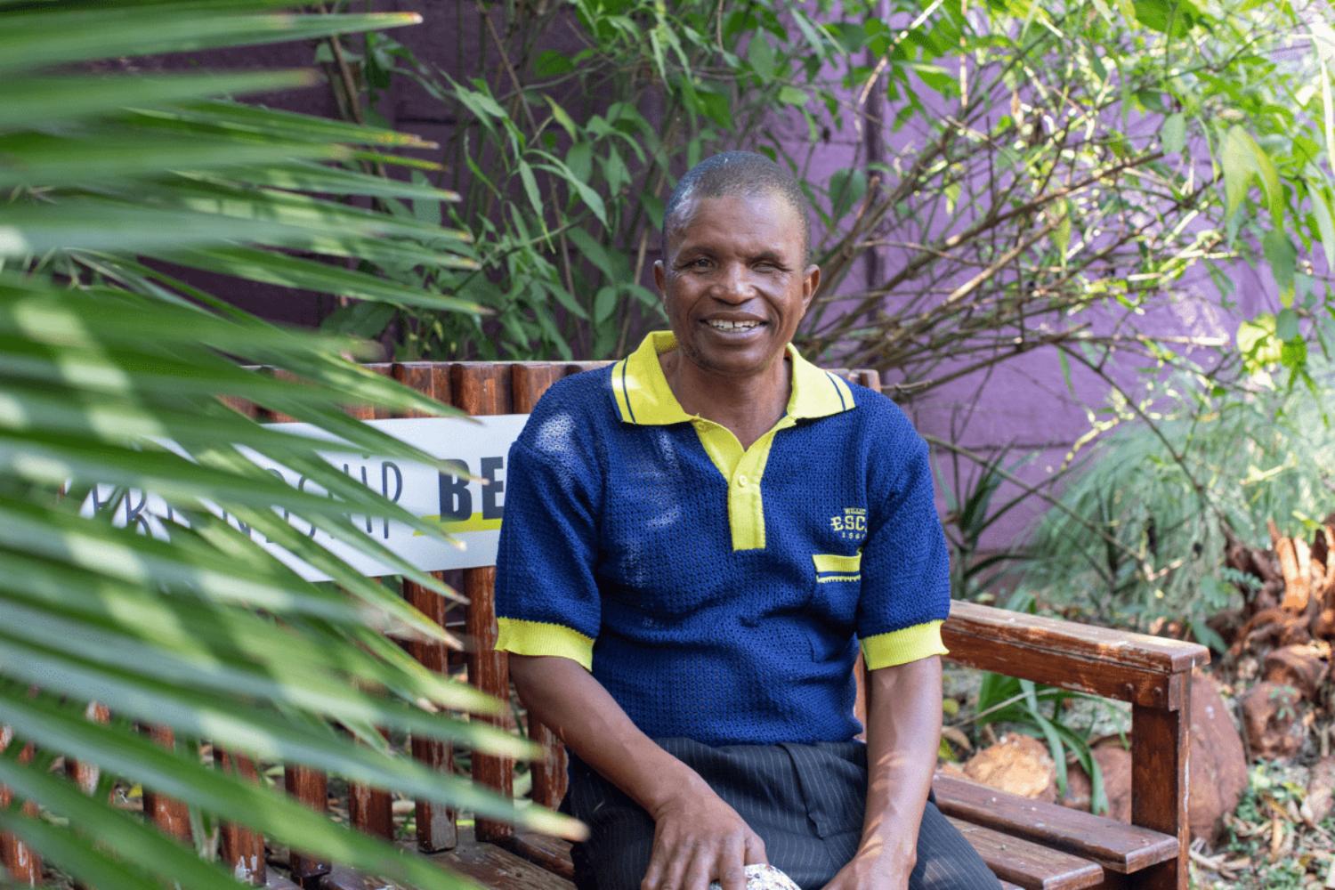 Elton Mudzingwa, a street vendor who struggled to cope after his wife died, in Zimbabwe