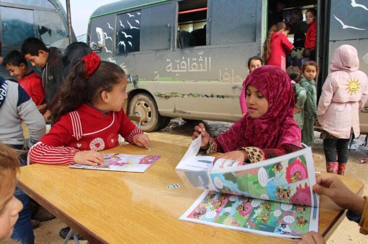 Image for The mobile library bringing books to rural Syria